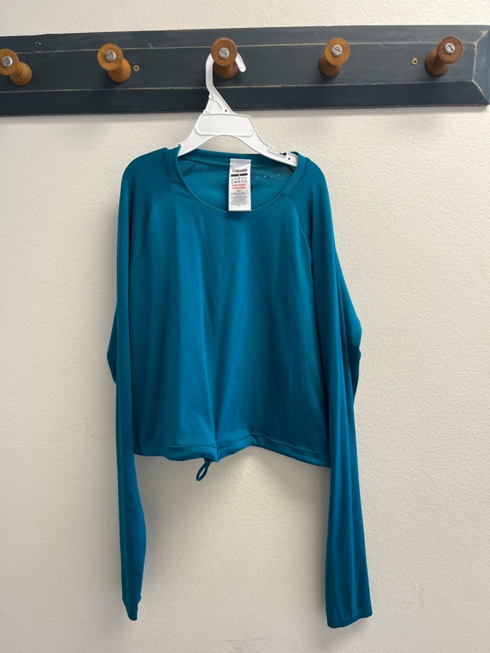 Gymshark Teal Drawstring Hem Long-Sleeve Sweatshirt
